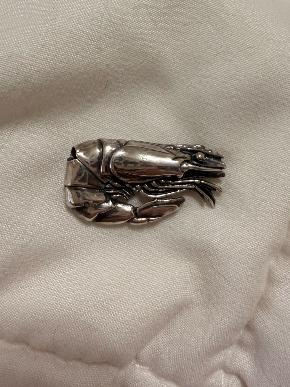 Mignon Faget Sterling Silver Shrimp Pendant Retired Louisiana